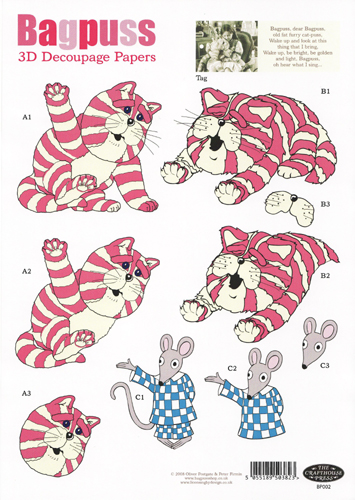 Bagpuss & Charlie Mouse 02 3D Step by Step Decoupage